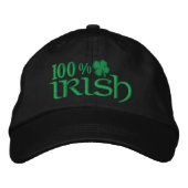 100 % IRISH-Hut Bestickte Baseballkappe (Vorderseite)
