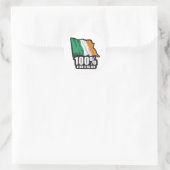 100%-IRISH RUNDER AUFKLEBER (Tasche)