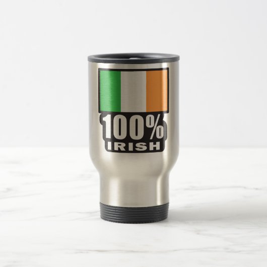 100% Irish/St. Patrick's Day Reisebecher (Mittel)