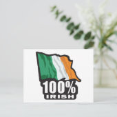 100 % Irland/irische Flagge Postkarte (Stehend Vorderseite)