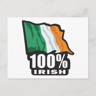 100 % Irland/irische Flagge Postkarte
