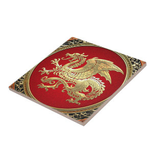 [100] Isländischer Drache, Landvættir [Gold] Fliese