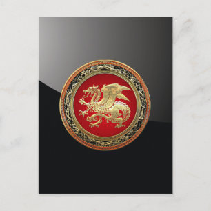 [100] Isländischer Drache, Landvættir [Gold] Postkarte