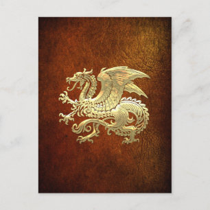[100] Isländischer Drache, Landvættir [Gold] Postkarte