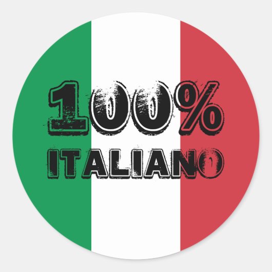 100 % Italiano-Aufkleber Runder Aufkleber (Vorderseite)