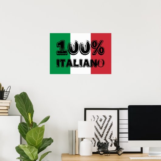 100% Italiano Print Poster (Heimbüro)