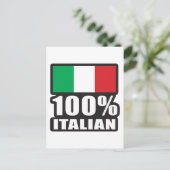 100 % Italienisch Postkarte (Stehend Vorderseite)