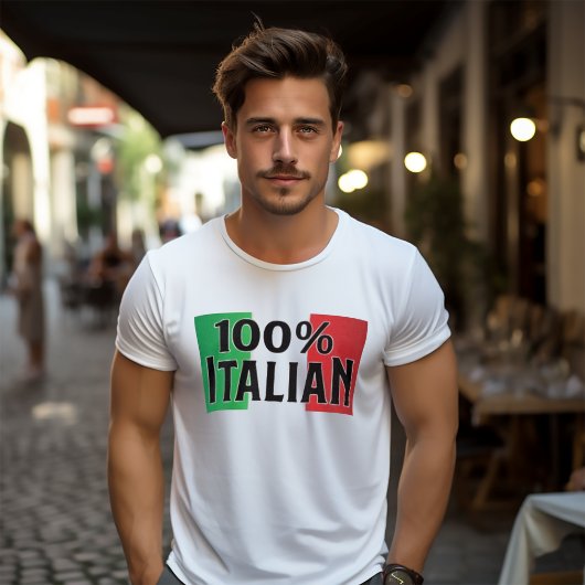 100% italienischer Funny Italian Flag T - Shirt