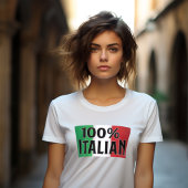 100% italienischer Funny Italian Flag T - Shirt