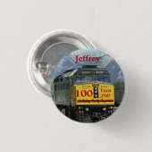 100 Jahre alt, Eisenbahn - Birthday Button Button (Vorne & Hinten)