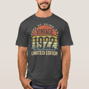 100 Jahre Alte Geschenke Vintag 1922 Limited Editi T-Shirt