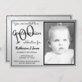 100 Jahre Geburtstagsparty Schwarz/Weiß Einladung (Vorne/Hinten)