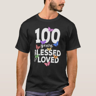 100 Jahre gesegnet und geliebt Schmetterling 100. T-Shirt