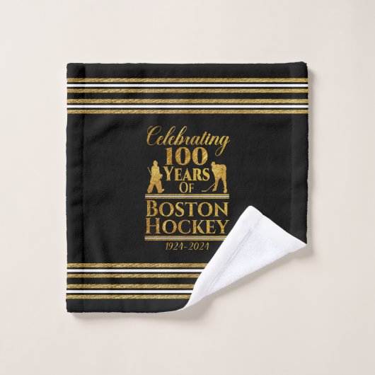 100 Jahre Hockey in Boston Badhandtuch Set (Waschlappen)