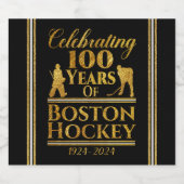 100 Jahre Hockey in Boston Bierflaschenetikett (Einzelnes Label)