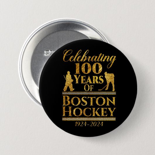 100 Jahre Hockey in Boston Button (Vorne & Hinten)
