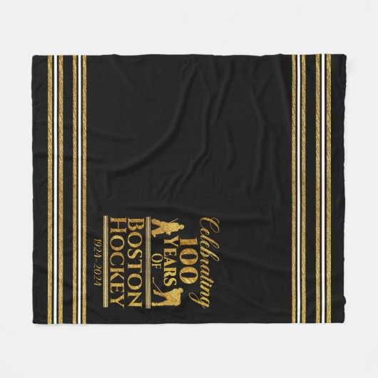 100 Jahre Hockey in Boston Fleecedecke (Vorderseite (Horizontal))