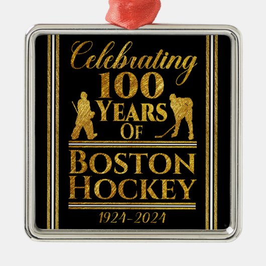 100 Jahre Hockey in Boston Ornament Aus Metall (Vorne)