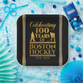 100 Jahre Hockey in Boston Pappteller (Party)