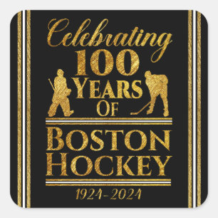 100 Jahre Hockey in Boston Quadratischer Aufkleber