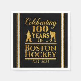 100 Jahre Hockey in Boston Serviette