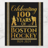 100 Jahre Hockey in Boston Weinetikett (Einzelnes Label)