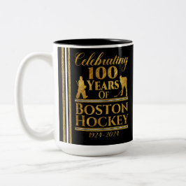 100 Jahre Hockey in Boston Zweifarbige Tasse