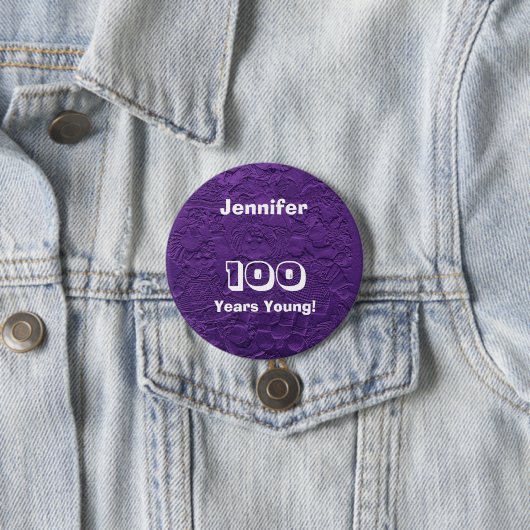 100 Jahre Junge Lila Puppen Button Button Geburtst (Beispiel)