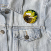 100 Jahre Junggeburt Mosaik SonnenblumeBlumen Button (Beispiel)