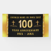 100 Jahre Kirchenanfang Themen, Schwarz und Gold Banner (Horizontal)