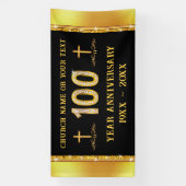 100 Jahre Kirchenanfang Themen, Schwarz und Gold Banner (Vertikal)