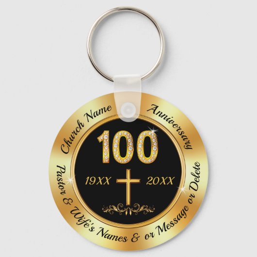 100 Jahre Kirchenjubiläum, billige Kirchenfavors, Schlüsselanhänger (Vorderseite)