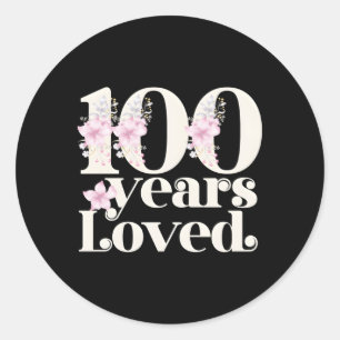 100 Jahre Loved Oma 100. Py 100 Runder Aufkleber