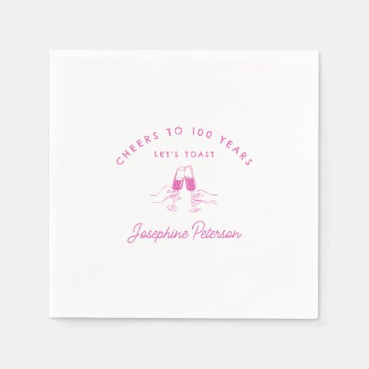 100 Jahre Pink 100. Geburtstag Custom Serviette (Vorderseite)