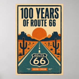 100 Jahre Route 66 Centennial Litho Poster