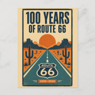 100 Jahre Route 66 Centennial Vintage Americana Postkarte