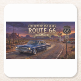 100 Jahre Route 66 Rechteckiger Pappuntersetzer
