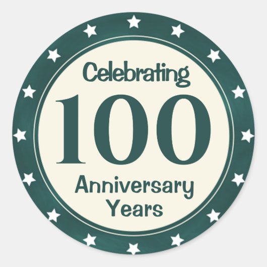 100 Jahre Runder Aufkleber (Vorderseite)