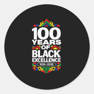 100 Jahre schwarze Exzellenz Centennial Black Runder Aufkleber