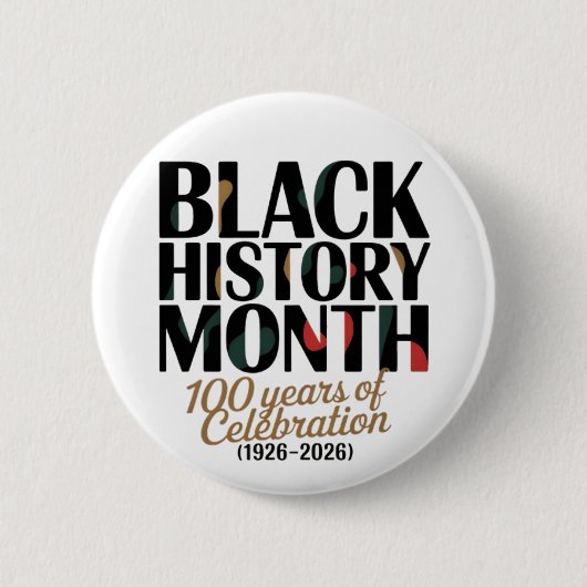 100-Jahres-Feier Black History Month 2026 Button (Vorderseite)
