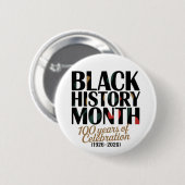 100-Jahres-Feier Black History Month 2026 Button (Vorne & Hinten)