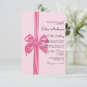 100. Jahrhundert. Geburtstag von Bow & Ribbon Einladung (Stehend Vorderseite)