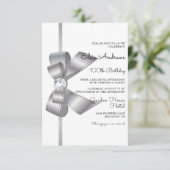 100. Jahrhundert Jüdin Bow & Ribbon Geburtstag Einladung (Stehend Vorderseite)