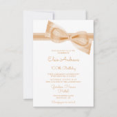 100. Jahrhundert Peach Bow & Ribbon Geburtstag Einladung (Vorderseite)