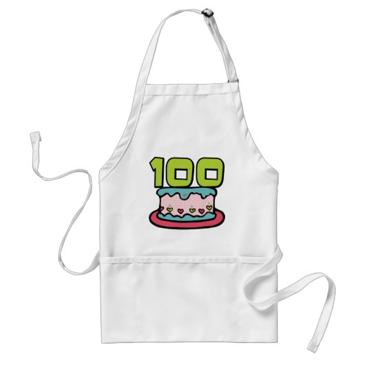 100 Jährig-Geburtstags-Kuchen Schürze (Vorne)