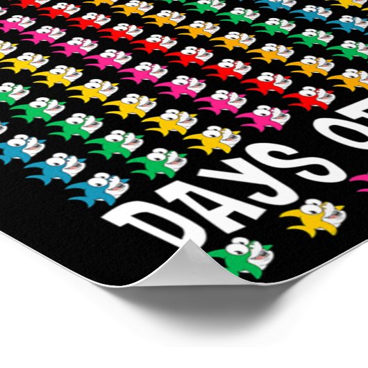 100 Jawsome Days of School Shark 100 th Day of Sch Poster (Ecke)
