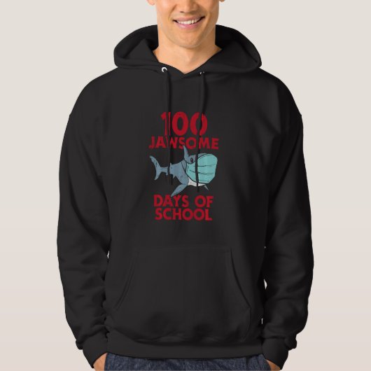 100 Jawsome Days School Shark Mask 100 Day Quara Hoodie (Vorderseite)
