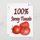 100 % Jersey Tomato Postkarte (Vorne/Hinten)