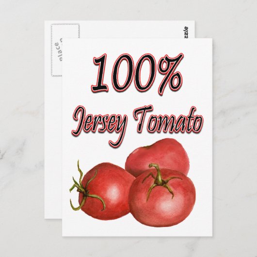 100 % Jersey Tomato Postkarte (Vorne/Hinten)