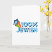 100% JEWISH + Magen David Grußkarte Karte (Gelbe Blume)